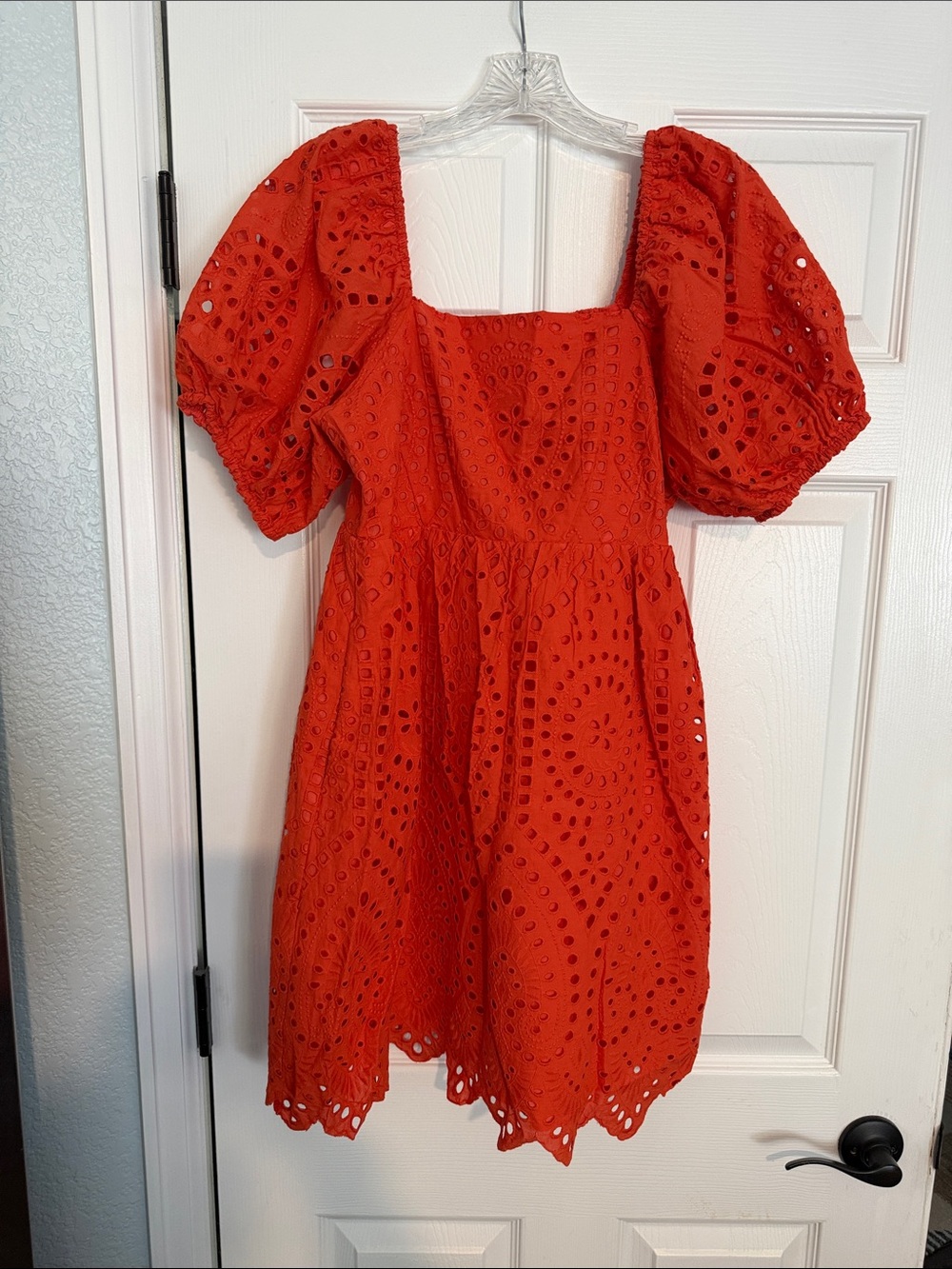 Hyacinth House from Tuckernuck Orange Eyelet Puff-Sleeve Mini Dress